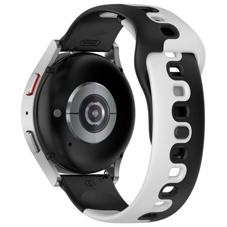 For Samsung Galaxy Watch Active 20mm Double Color Silicone Watch Band(Black+Gray) - Watch Bands by PMC TechLife | Online Shopping South Africa | PMC TechLife