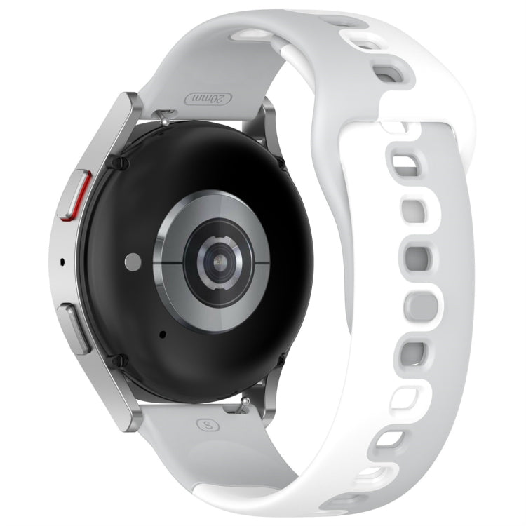 For Samsung Galaxy Watch Active 20mm Double Color Silicone Watch Band(Gray+White) - Watch Bands by PMC TechLife | Online Shopping South Africa | PMC TechLife