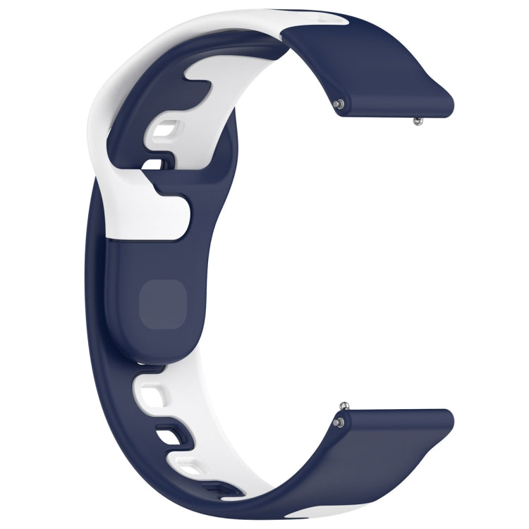 For Samsung Galaxy Watch Active 20mm Double Color Silicone Watch Band(Blue+White) - Watch Bands by PMC TechLife | Online Shopping South Africa | PMC TechLife