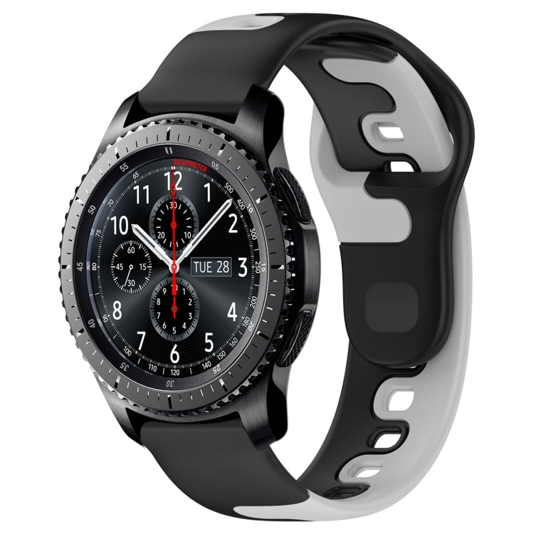 For Samsung Gear S3 Classic / Frontier 22mm Double Color Silicone Watch Band(Black+Gray) - Watch Bands by PMC TechLife | Online Shopping South Africa | PMC TechLife