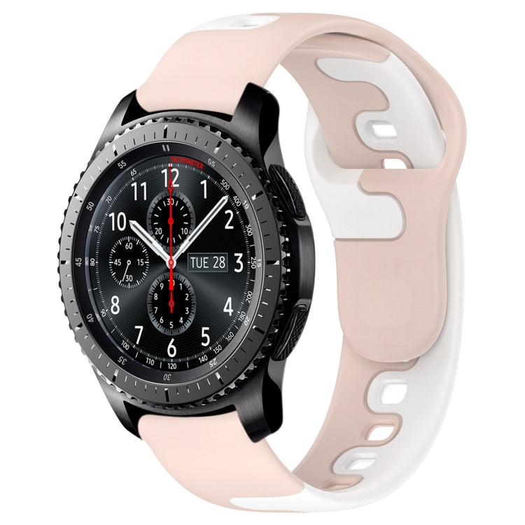 For Samsung Gear S3 Classic / Frontier 22mm Double Color Silicone Watch Band(Pink+White) - Watch Bands by PMC TechLife | Online Shopping South Africa | PMC TechLife