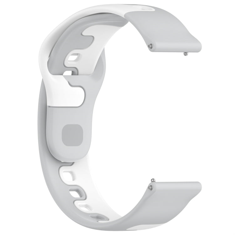 For Samsung Gear S3 Classic / Frontier 22mm Double Color Silicone Watch Band(Gray+White) - Watch Bands by PMC TechLife | Online Shopping South Africa | PMC TechLife