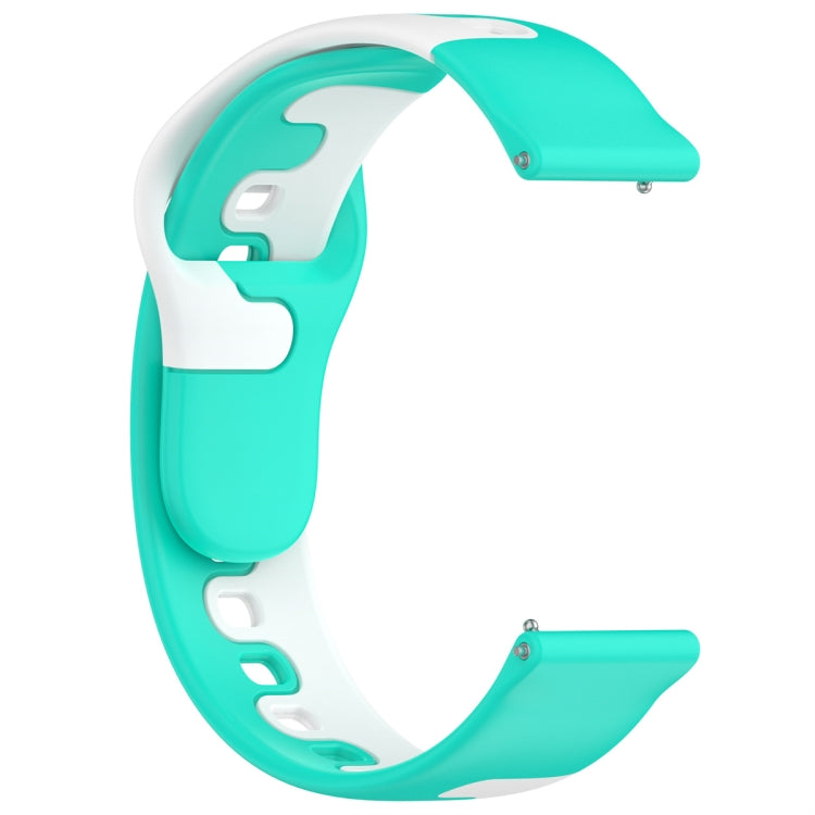 For Samsung Gear S3 Classic / Frontier 22mm Double Color Silicone Watch Band(Cyan+White) - Watch Bands by PMC TechLife | Online Shopping South Africa | PMC TechLife