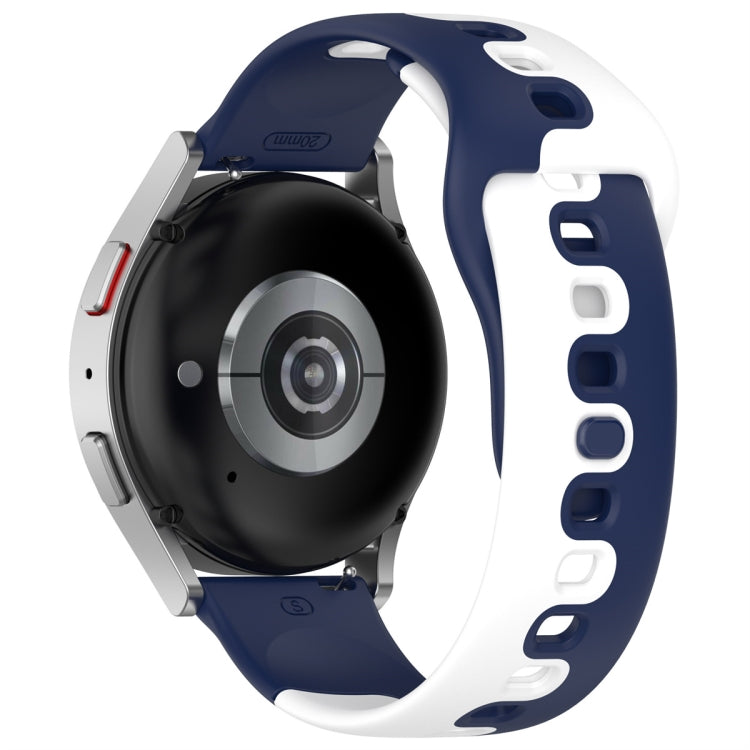For Samsung Gear S3 Classic / Frontier 22mm Double Color Silicone Watch Band(Blue+White) - Watch Bands by PMC TechLife | Online Shopping South Africa | PMC TechLife
