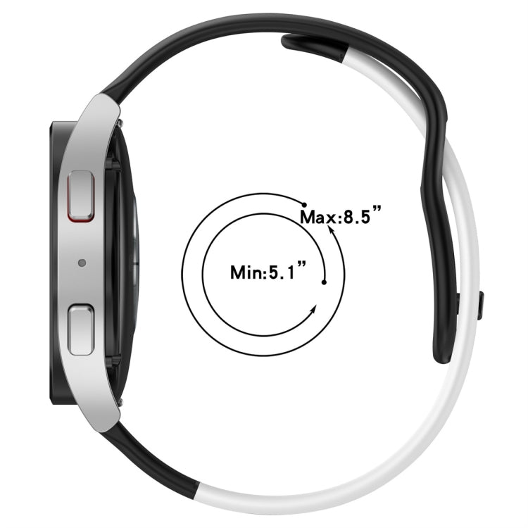 For Samsung Galaxy Watch Active 20mm Double Color Silicone Watch Band(Black+Red) - Watch Bands by PMC TechLife | Online Shopping South Africa | PMC TechLife