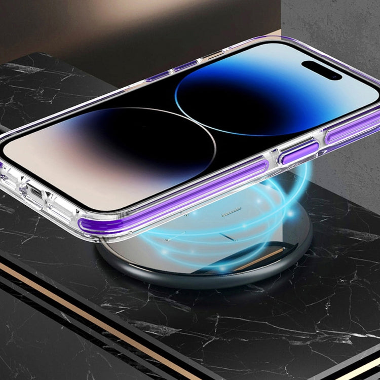 For iPhone 15 Plus Dual-color MagSafe TPU Hybrid Clear PC Shockproof Phone Case(White) - iPhone 15 Plus Cases by PMC TechLife | Online Shopping South Africa | PMC TechLife | Buy Now Pay Later Mobicred