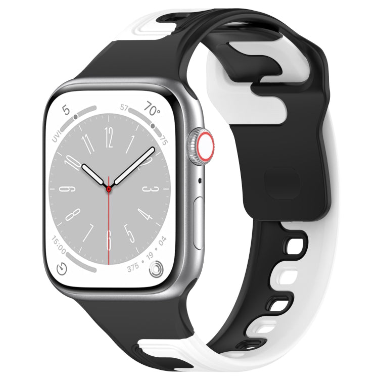 For Apple Watch 5 40mm Double Color Silicone Watch Band(Black+White) - free shipping - PMC TechLife - Order now!