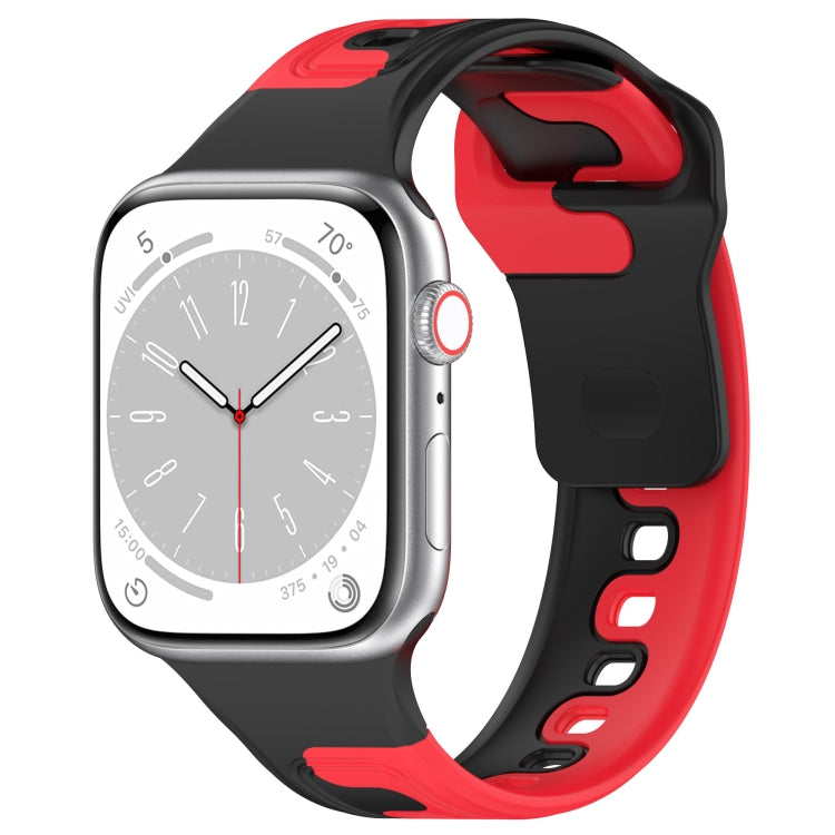 For Apple Watch 2 38mm Double Color Silicone Watch Band(Black+Red) - Watch Bands by PMC TechLife | Online Shopping South Africa | PMC TechLife
