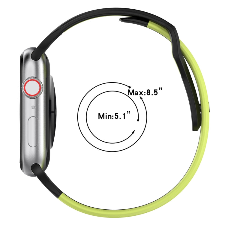 For Apple Watch 2 42mm Double Color Silicone Watch Band(Black+Grey) - Watch Bands by PMC TechLife | Online Shopping South Africa | PMC TechLife