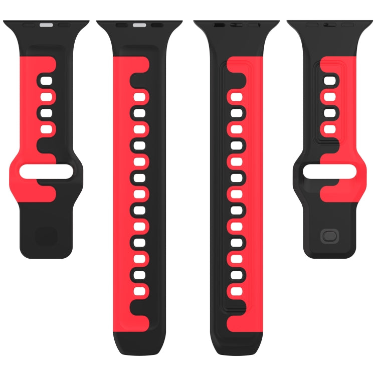 For Apple Watch SE 2022 40mm Double Color Silicone Watch Band(Grey+White) - Watch Bands by PMC TechLife | Online Shopping South Africa | PMC TechLife