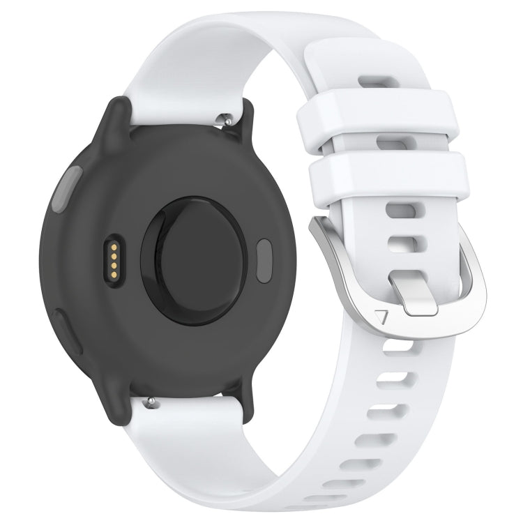 Compatible with Garmin Vivomove3 / Garminmove3 Liquid Glossy Silver Buckle Silicone Watch Band(White) - Watch Bands by PMC TechLife | Online Shopping South Africa | PMC TechLife | Buy Now Pay Later Mobicred