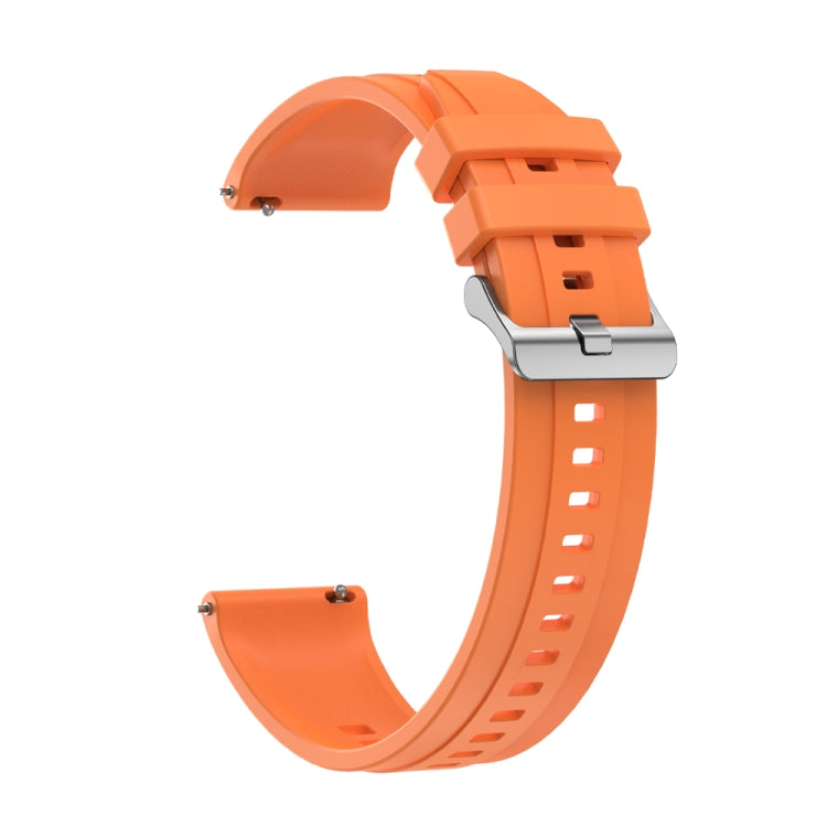 For Huawei Watch GT4 41mm Tire Pattern Silver Buckle Silicone Watch Band(Orange) - Watch Bands by PMC Jewellery | Online Shopping South Africa | PMC Jewellery