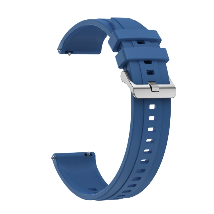 For Huawei Watch GT3 Pro 46mm Tire Pattern Silver Buckle Silicone Watch Band(Blue) - Watch Bands by PMC TechLife | Online Shopping South Africa | PMC TechLife
