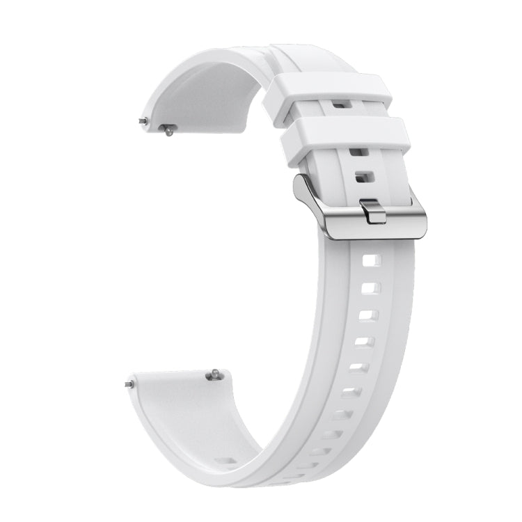 For Huawei Watch GT2 Pro / GT 2e / GT2 46mm Tire Pattern Silver Buckle Silicone Watch Band(White) - Watch Bands by PMC TechLife | Online Shopping South Africa | PMC TechLife