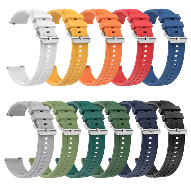 For Huawei Watch 4 Tire Pattern Silver Buckle Silicone Watch Band(Dark Green) - Watch Bands by PMC TechLife | Online Shopping South Africa | PMC TechLife