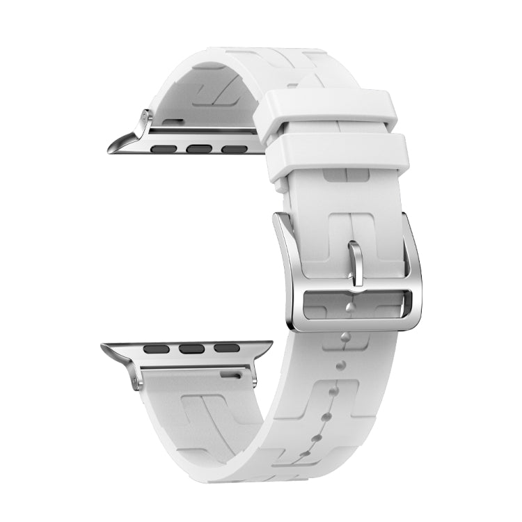 For Apple Watch Ultra 49mm H Texture Soft Silicone Buckle Watch Band(White) - free shipping - PMC TechLife - Order now!