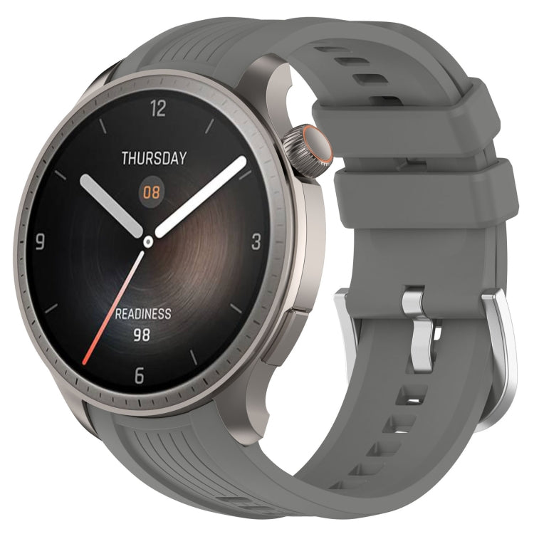 For Amazfit Balance A2286 Vertical Texture Silicone Watch Band(Dark Grey) - Watch Bands by PMC TechLife | Online Shopping South Africa | PMC TechLife
