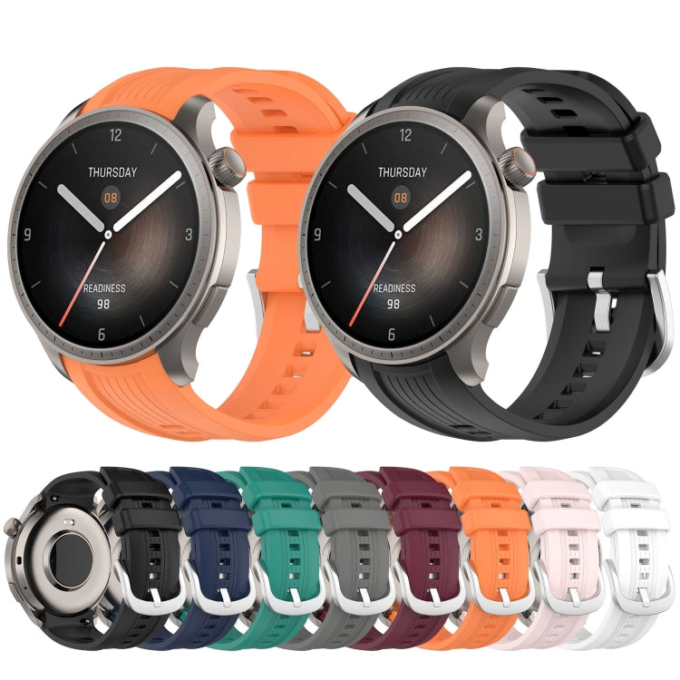 For Amazfit Balance A2286 Vertical Texture Silicone Watch Band(Green) - Watch Bands by PMC TechLife | Online Shopping South Africa | PMC TechLife