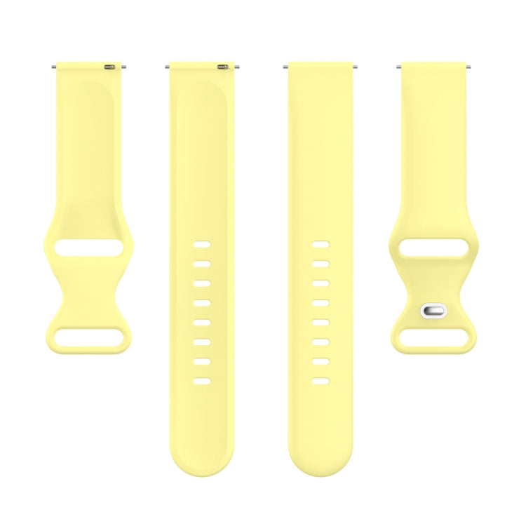 For Amazfit Active L Butterfly 8-shaped Buckle Silicone Watch Band(Yellow) - Watch Bands by PMC TechLife | Online Shopping South Africa | PMC TechLife