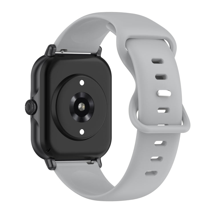 For Amazfit Active L Butterfly 8-shaped Buckle Silicone Watch Band(Grey) - Watch Bands by PMC TechLife | Online Shopping South Africa | PMC TechLife
