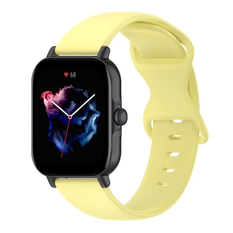 For Amazfit Active S Butterfly 8-shaped Buckle Silicone Watch Band(Yellow) - Watch Bands by PMC TechLife | Online Shopping South Africa | PMC TechLife