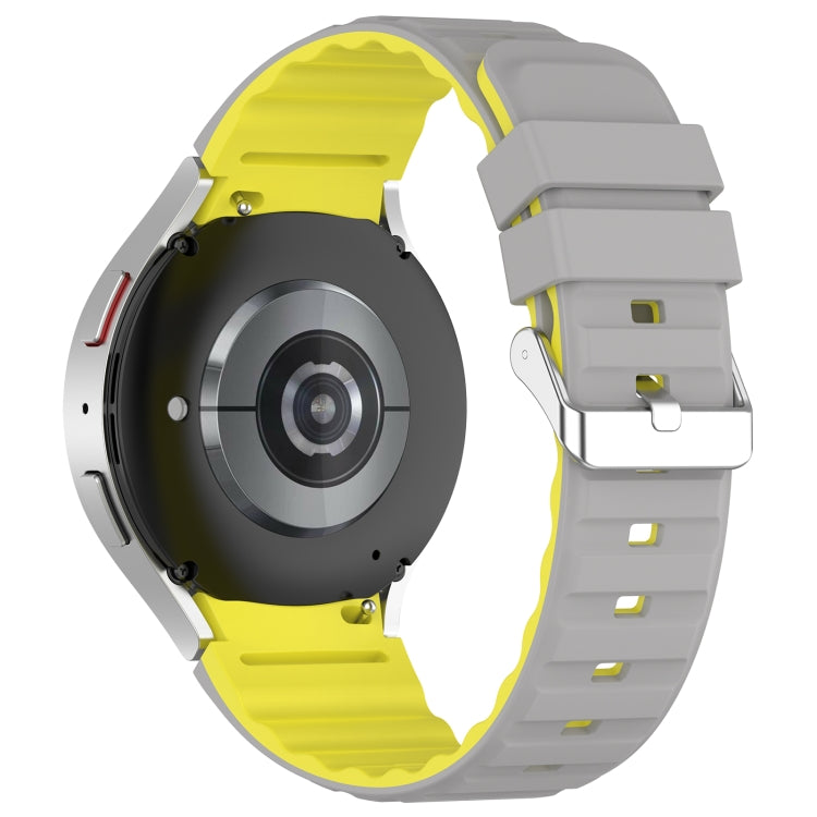 For Samsung Galaxy Watch 6 Classic Two Color Horizontal Silicone Watch Band(Grey Yellow) - free shipping - PMC TechLife - Order now!