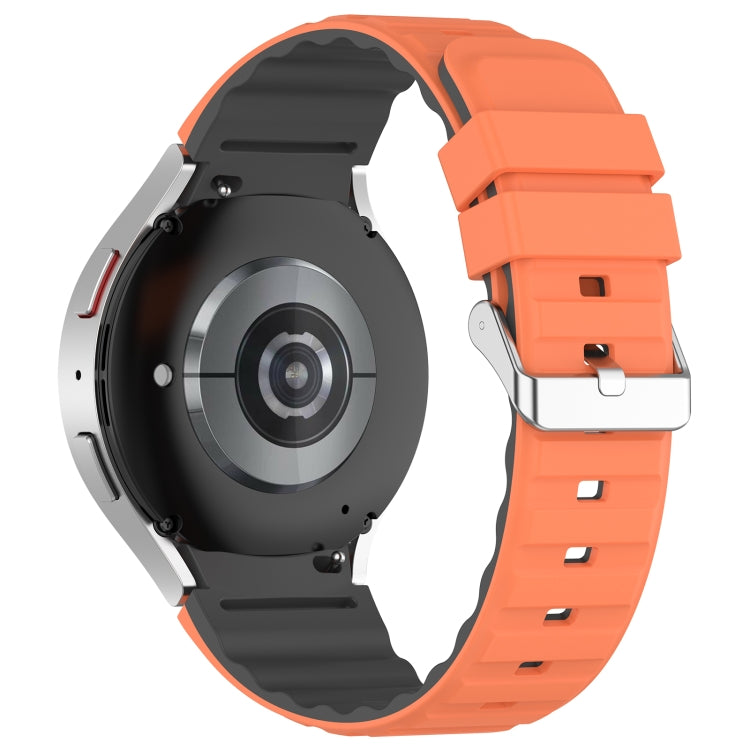 For Samsung Galaxy Watch 5 Two Color Horizontal Silicone Watch Band(Orange Grey) - Watch Bands by PMC TechLife | Online Shopping South Africa | PMC TechLife