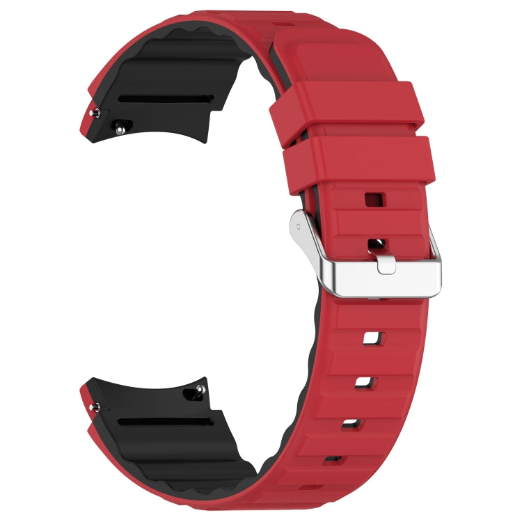 For Samsung Galaxy Watch 5 Pro Two Color Horizontal Silicone Watch Band(Red Black) - free shipping - PMC TechLife - Order now!