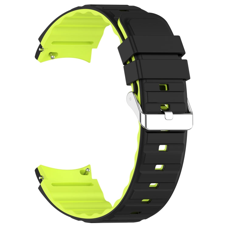 For Samsung Galaxy Watch 5 Pro Two Color Horizontal Silicone Watch Band(Black Green) - Watch Bands by PMC TechLife | Online Shopping South Africa | PMC TechLife