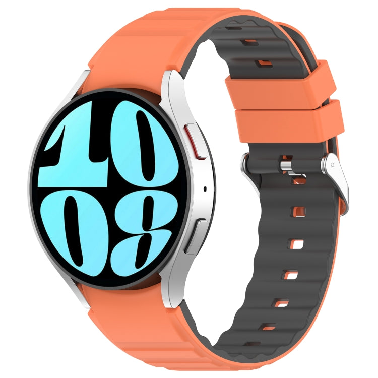 For Samsung Galaxy Watch 5 Pro Two Color Horizontal Silicone Watch Band(Orange Grey) - Watch Bands by PMC TechLife | Online Shopping South Africa | PMC TechLife