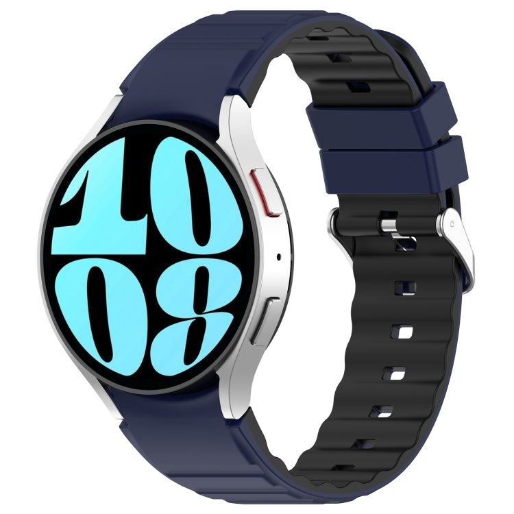 For Samsung Galaxy Watch 5 Pro Two Color Horizontal Silicone Watch Band(Blue Black) - free shipping - PMC TechLife - Order now!