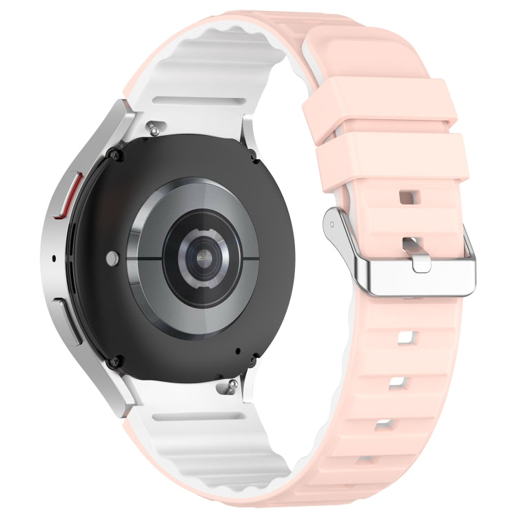 For Samsung Galaxy Watch 3 41mm Two Color Horizontal Silicone Watch Band(Pink White) - Watch Bands by PMC TechLife | Online Shopping South Africa | PMC TechLife