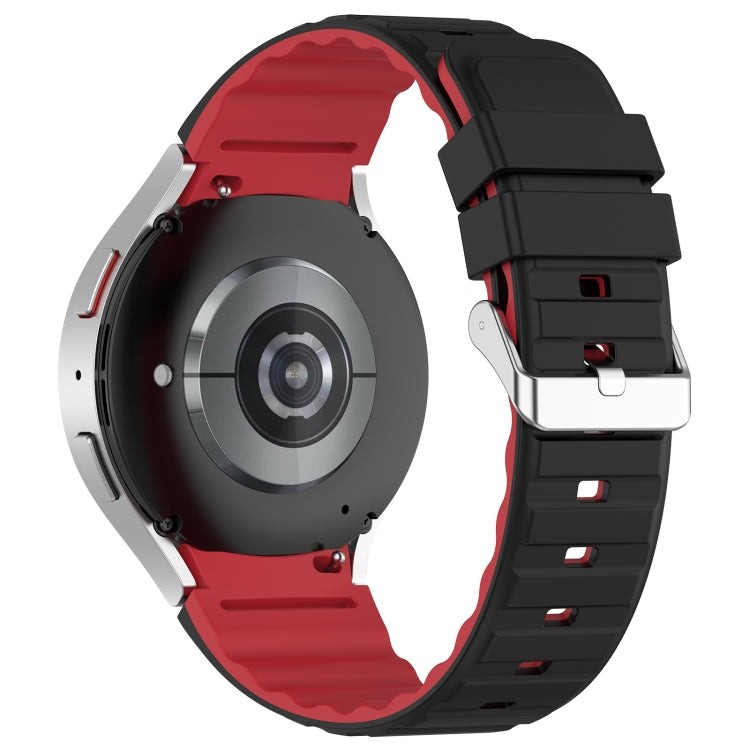 For Samsung Galaxy Watch 3 41mm Two Color Horizontal Silicone Watch Band(Black Red) - Watch Bands by PMC TechLife | Online Shopping South Africa | PMC TechLife