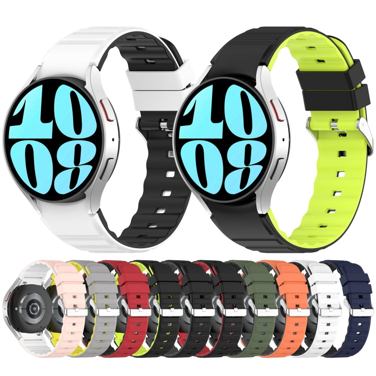 For Samsung Galaxy Watch 3 41mm Two Color Horizontal Silicone Watch Band(Orange Grey) - Watch Bands by PMC TechLife | Online Shopping South Africa | PMC TechLife
