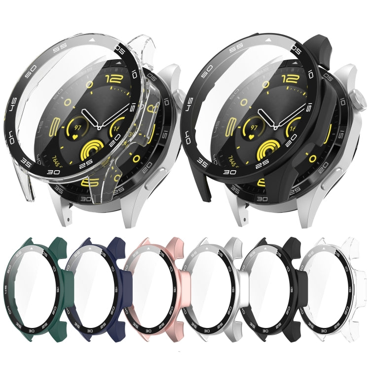 For Huawei Watch GT 4 46mm PC + Tempered Glass Integrated Watch Protective Case with Graduated Dial(Silver) - Watch Cases by PMC TechLife | Online Shopping South Africa | PMC TechLife