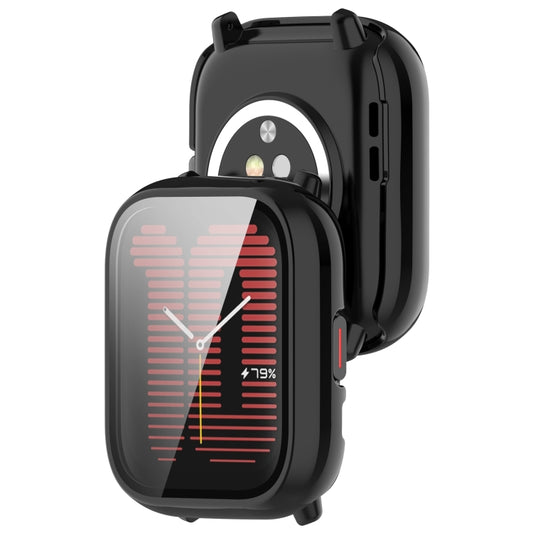 For Amazfit Aactive PC Integrated Tempered Glass Watch Case(Black) - Watch Cases by PMC Jewellery | Online Shopping South Africa | PMC Jewellery