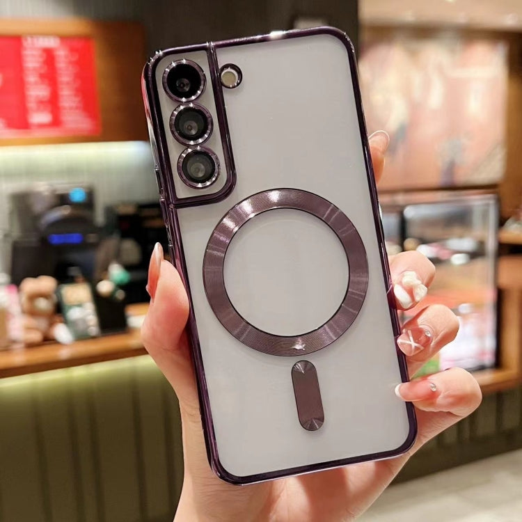 For Samsung Galaxy S21 FE 5G MagSafe Electroplating TPU Phone Case(Purple) - Galaxy Phone Cases by PMC TechLife | Online Shopping South Africa | PMC TechLife