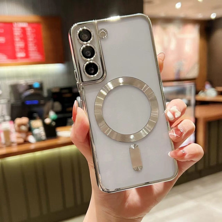 For Samsung Galaxy S21 FE 5G MagSafe Electroplating TPU Phone Case(Silver) - Galaxy Phone Cases by PMC TechLife | Online Shopping South Africa | PMC TechLife