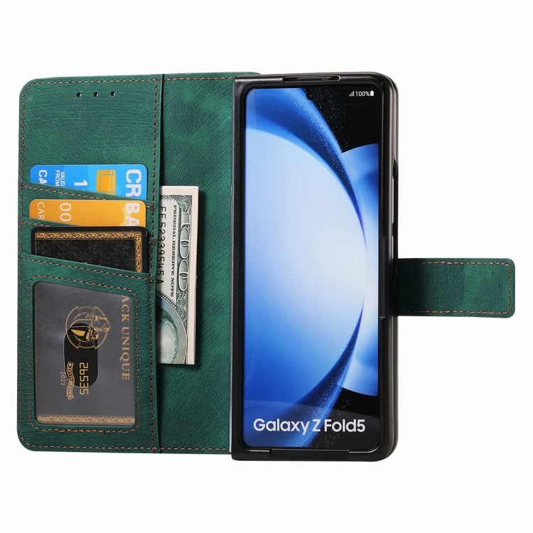 For Samsung Galaxy Z Fold5 5G Retro MagSafe Magnetic Zipper Wallet Leather Phone Case(Green) - Galaxy Z Fold5 Cases by PMC Jewellery | Online Shopping South Africa | PMC Jewellery