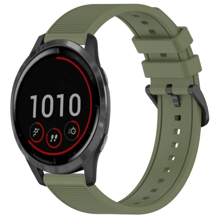 For Garmin Vivoactive 4 22mm Textured Silicone Solid Color Watch Band(Green) - Watch Bands by PMC Jewellery | Online Shopping South Africa | PMC Jewellery