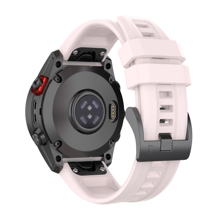 Compatible with Garmin Fenix 7 Solar / Sapphire Solar Solid Color Black Buckle Silicone Quick Release Watch Band(Pink) - free shipping - PMC TechLife - Order now!