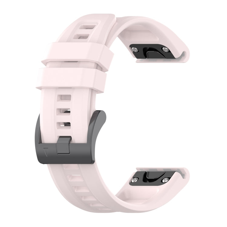 Compatible with Garmin Fenix 7 Solar / Sapphire Solar Solid Color Black Buckle Silicone Quick Release Watch Band(Pink) - free shipping - PMC TechLife - Order now!