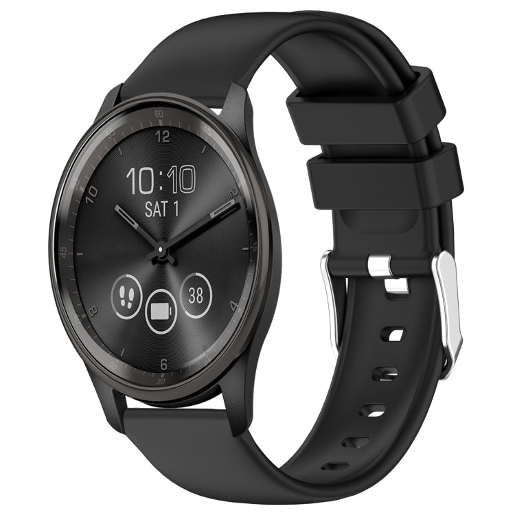Compatible with Garmin Move Trend 20mm Smooth Solid Color Silicone Watch Band(Black) - Watch Bands by PMC TechLife | Online Shopping South Africa | PMC TechLife | Buy Now Pay Later Mobicred