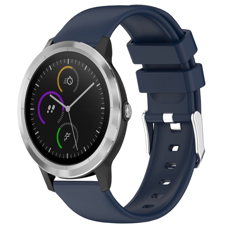 Compatible with Garmin Vivoactive 3 20mm Smooth Solid Color Silicone Watch Band(Midnight Blue) - free shipping - PMC TechLife - Order now!