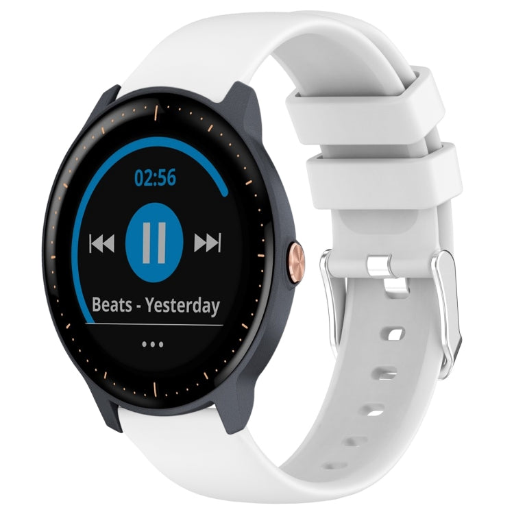 Compatible with Garmin Vivoactive3 Music 20mm Smooth Solid Color Silicone Watch Band(White) - Watch Bands by PMC TechLife | Online Shopping South Africa | PMC TechLife | Buy Now Pay Later Mobicred