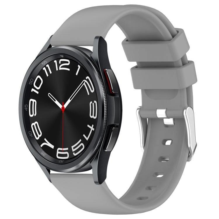 For Samsung Galaxy Watch 6 Classic 43mm 20mm Smooth Solid Color Silicone Watch Band(Grey) - free shipping - PMC TechLife - Order now!