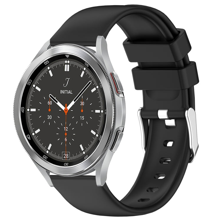 For Samsung  Galaxy Watch 4 Classic 46mm 20mm Smooth Solid Color Silicone Watch Band(Black) - free shipping - PMC TechLife - Order now!