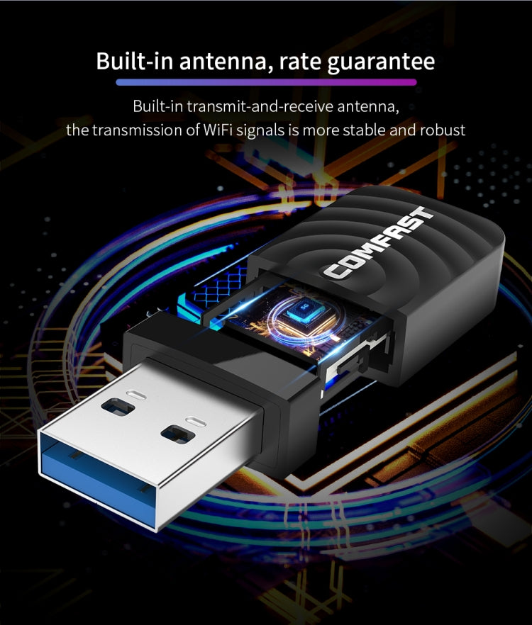 COMFAST CF-812AC 1300 Mbps Dual Band Mini USB WiFi Adapter - USB Network Adapter by COMFAST | Online Shopping South Africa | PMC Jewellery | Buy Now Pay Later Mobicred