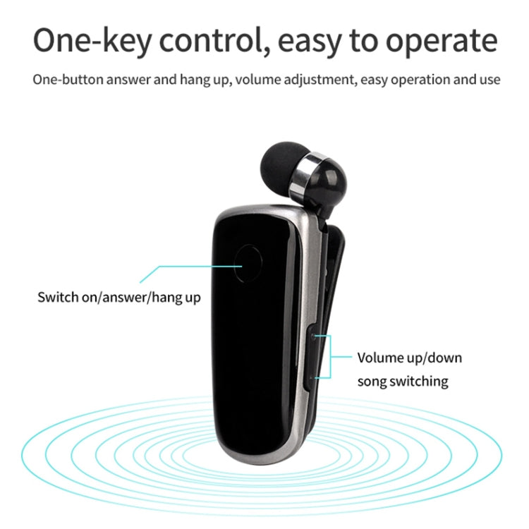 K39 Wireless Bluetooth Headset CSR DSP chip In-Ear Vibrating Alert Wear Clip Hands Free Earphone (White) - Bluetooth Earphone by PMC TechLife | Online Shopping South Africa | PMC TechLife