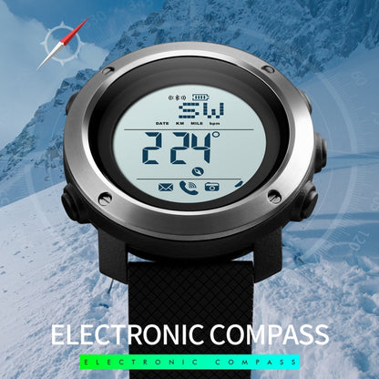 SKMEI 1511 Simple Bluetooth Men Smart Waterproof Compass Adult Smart Watch(Rubber Shell Black) - Sport Watches by SKMEI | Online Shopping South Africa | PMC Jewellery | Buy Now Pay Later Mobicred